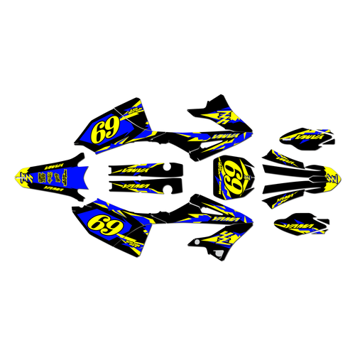 yamaha yz250x graphics kit 2023-2026 vintage series yellow