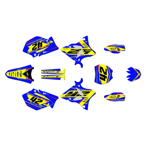 yamaha yz125 graphics kit 2008-2014 lethal series yellow