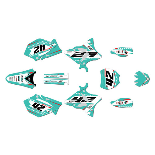 yamaha yz250 graphics kit 2002-2004 lethal series teal