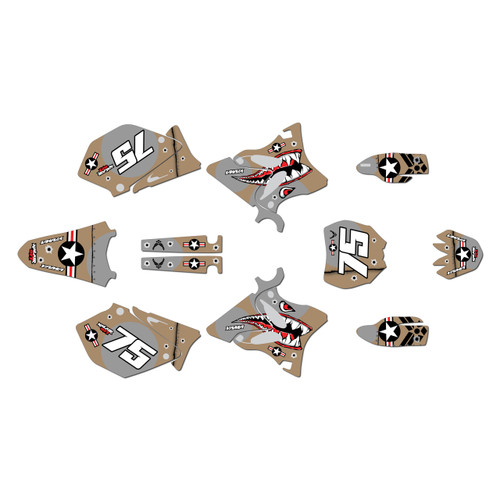 yamaha yz125 graphics kit 2005 predator series tan