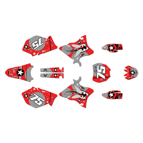 yamaha yz125 graphics kit 2002-2004 predator series red