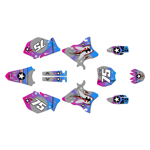 yamaha yz125 graphics kit 2008-2014 predator series magenta