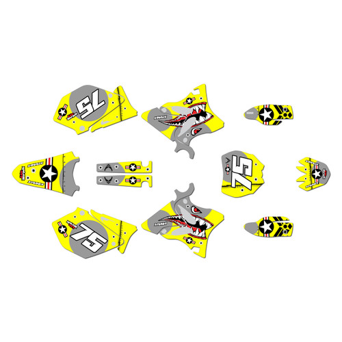 yamaha yz250 graphics kit 2002-2004 predator series yellow