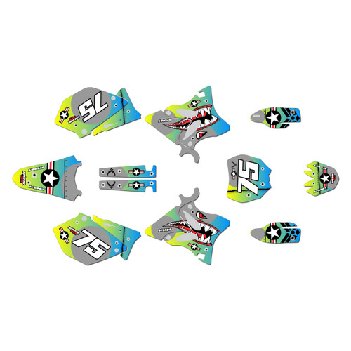 yamaha yz250 graphics kit 2002-2004 predator series lime