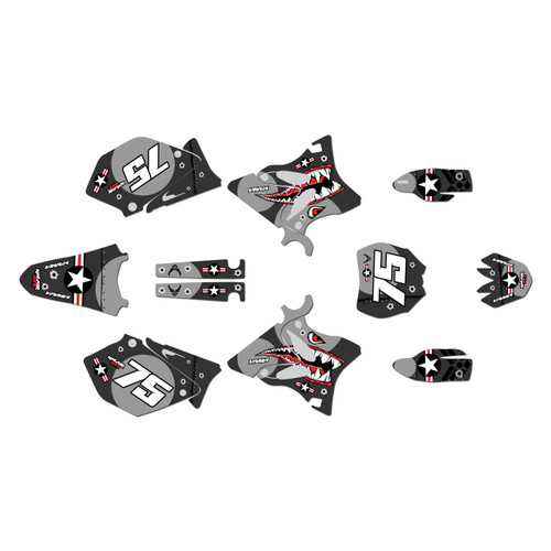 yamaha yz250 graphics kit 2002-2004 predator series smoke