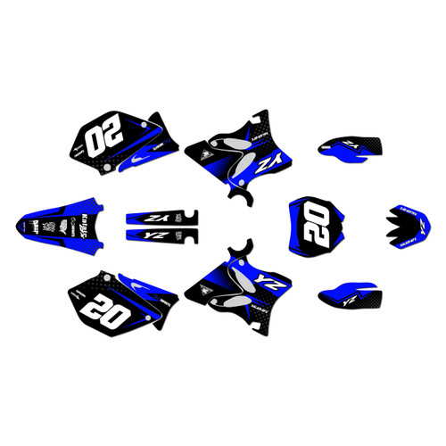 yamaha yz125 graphics kit 2006-2007 spear series blue