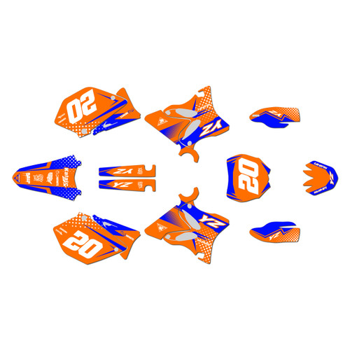 yamaha yz125 graphics kit 2008-2014 spear series orange