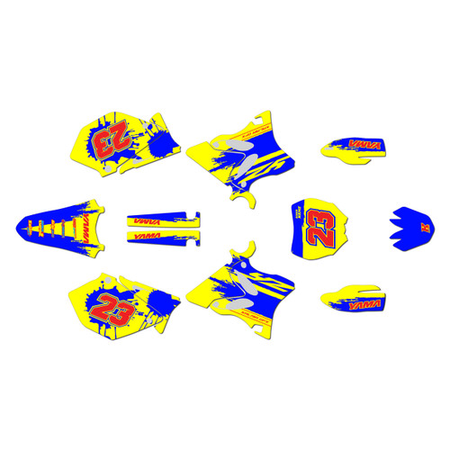 yamaha yz125 graphics kit 2005 splash series yellow-shift