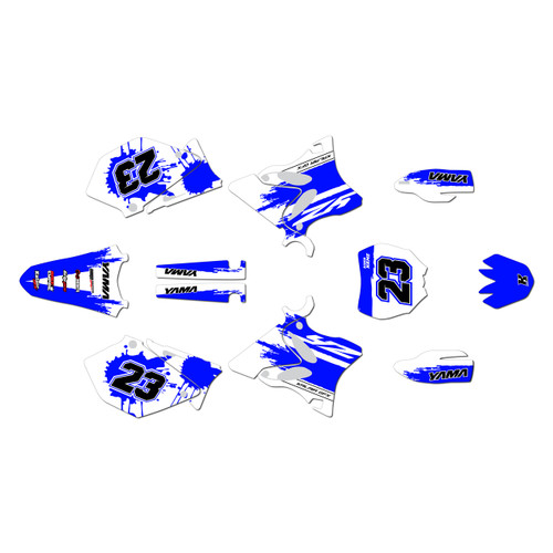 yamaha yz250 graphics kit 2002-2004 splash series blue-shift