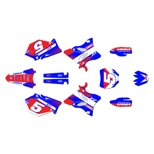 yamaha yz125 graphics kit 2002-2004 turbo series red-blue