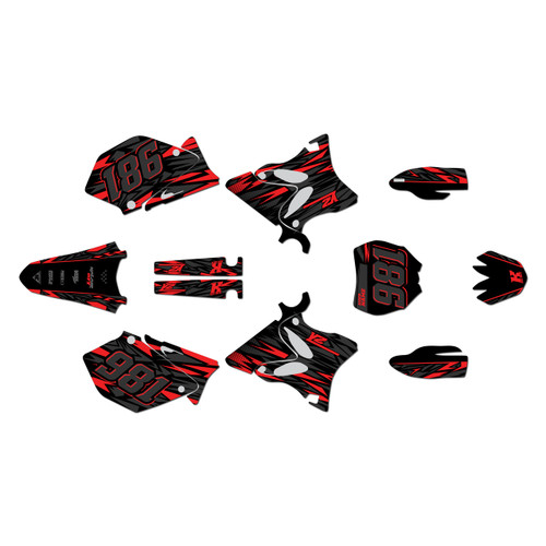 yamaha yz125 graphics kit 2005 twitch series red