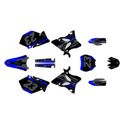 yamaha yz250 graphics kit 2005 evader series blue-shift