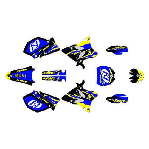 yamaha yz125 graphics kit 2008-2014 vintage series yellow-shift