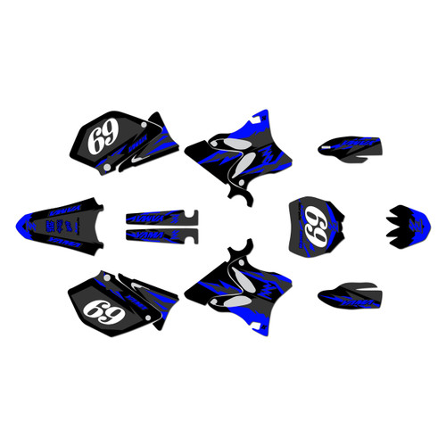 yamaha yz125 graphics kit 2005 vintage series blue-shift