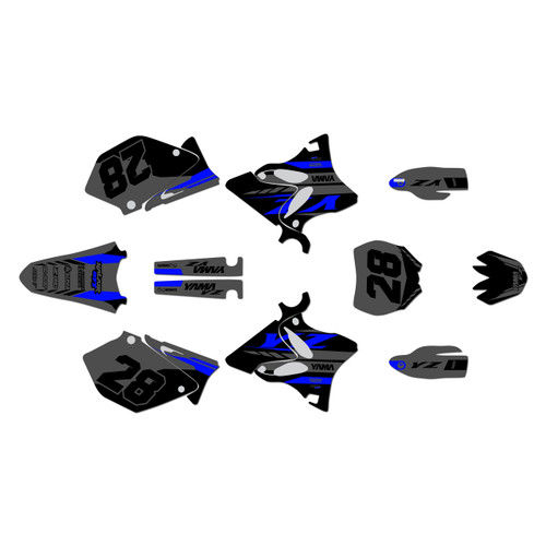 yamaha yz250 graphics kit 2005 factory series grey