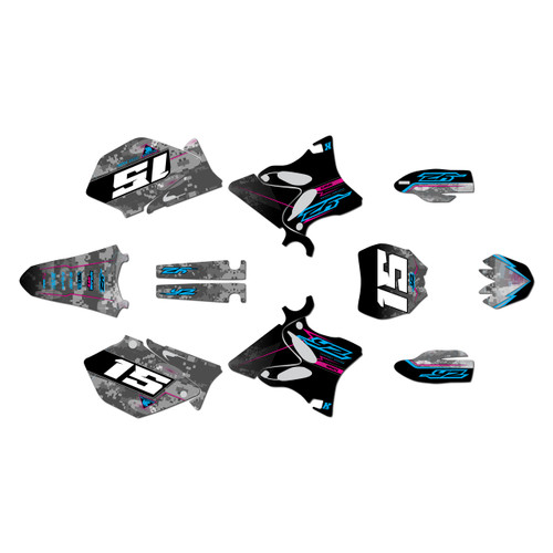 yamaha yz250 graphics kit 2006-2007 cyberware series magenta