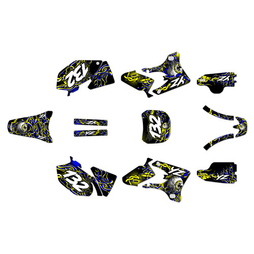 yamaha yz250f graphics kit 2003-2005 core series yellow