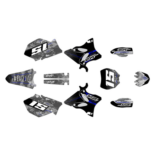 yamaha yz250 graphics kit 2008-2014 cyberware series blue