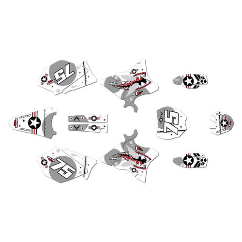 yamaha yz250 graphics kit 2005 predator series white