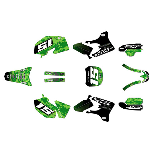 yamaha yz450f graphics kit 2003-2005 cyberware series green