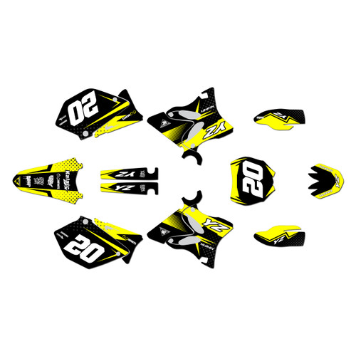 yamaha yz250 graphics kit 2005 spear series yellow