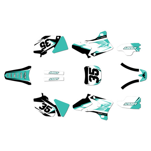 yamaha yz250f graphics kit 2003-2005 dream series teal