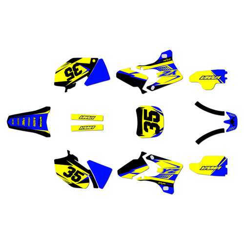 yamaha yz250f graphics kit 2003-2005 dream series yellow