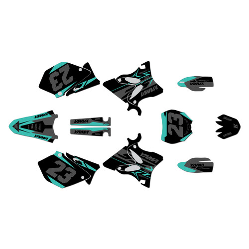 yamaha yz250 graphics kit 2008-2014 evader series teal