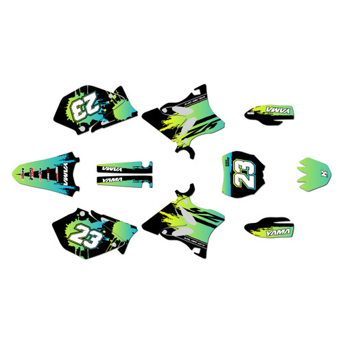yamaha yz250 graphics kit 2005 splash series lime