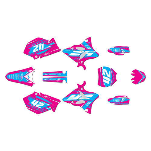 yamaha yz250 graphics kit 2006-2007 lethal series cyan