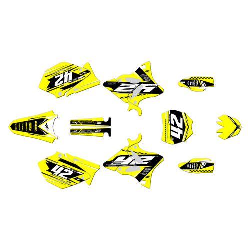 yamaha yz250 graphics kit 2006-2007 lethal series yellow-shift