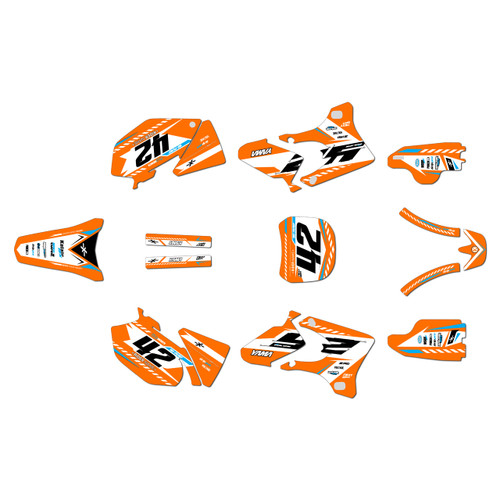 yamaha yz250f graphics kit 2003-2005 lethal series orange