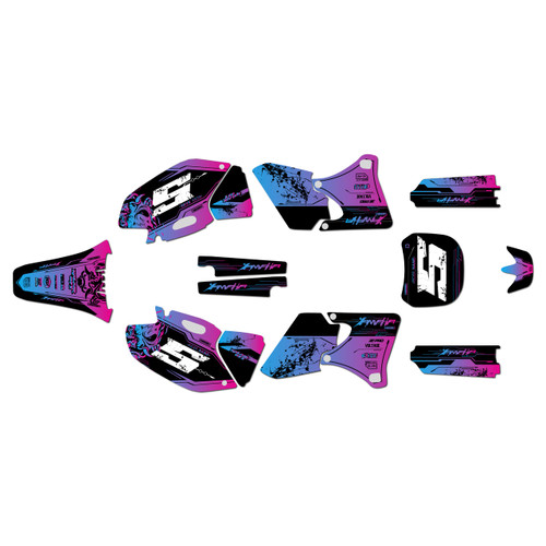 yamaha yz250f graphics kit 1998-2002 night-city series magenta-shift