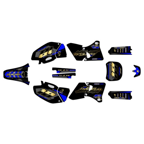 yamaha yz250f graphics kit 1998-2002 rebel series gold