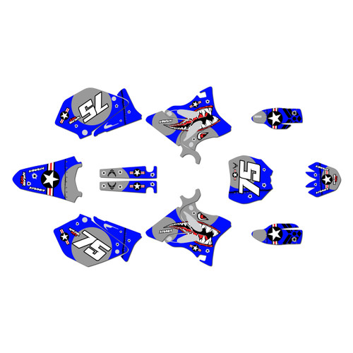 yamaha yz250 graphics kit 2008-2014 predator series blue