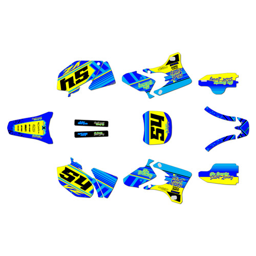 yamaha yz450f graphics kit 2003-2005 split series blue