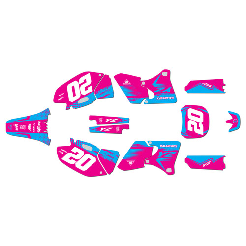 yamaha yz250f graphics kit 1998-2002 spear series magenta