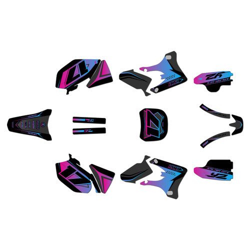 yamaha yz250f graphics kit 2003-2005 stellar series magenta-shift