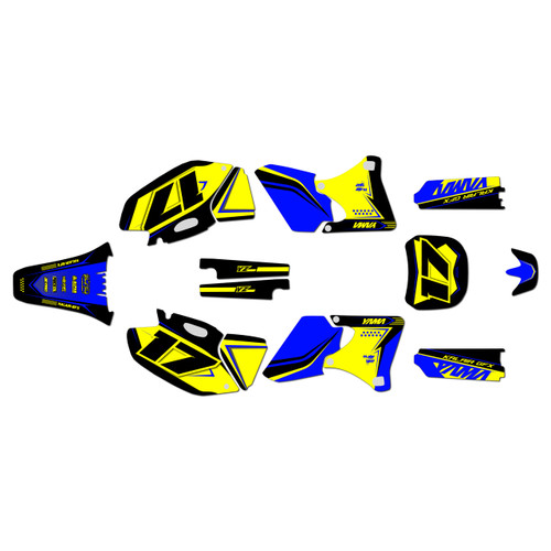 yamaha yz250f graphics kit 1998-2002 stellar series yellow