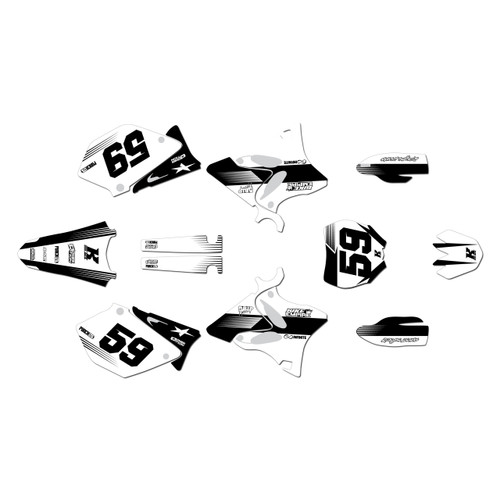 yamaha yz250 graphics kit 2006-2007 swift series white