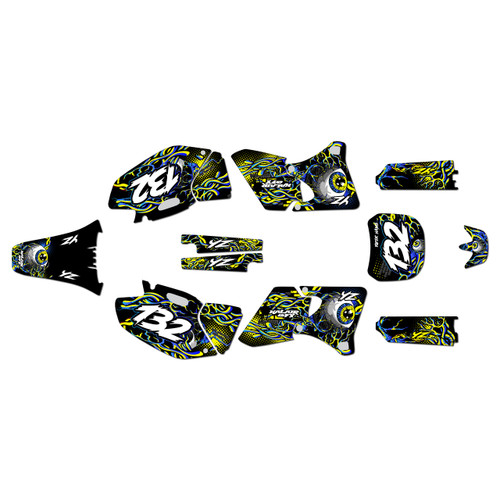 yamaha yz400f graphics kit 1998-2002 core series yellow