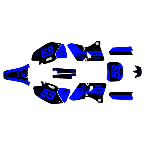 yamaha yz250f graphics kit 1998-2002 swift series blue