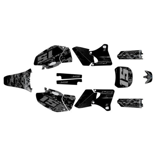 yamaha yz400f graphics kit 1998-2002 cyberware series smoke