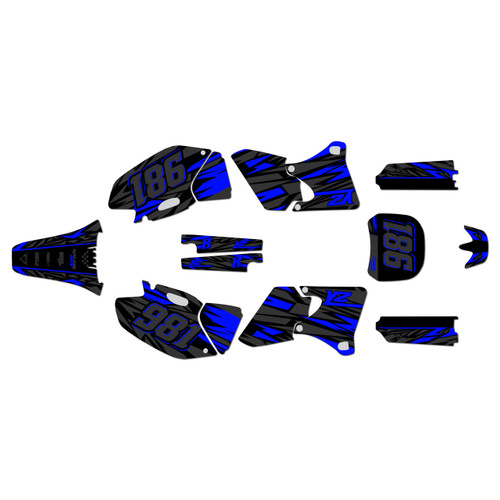 yamaha yz250f graphics kit 1998-2002 twitch series blue