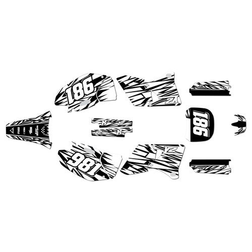 yamaha yz250f graphics kit 1998-2002 twitch series white