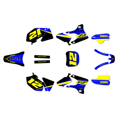 yamaha yz450f graphics kit 2003-2005 vendetta series yellow