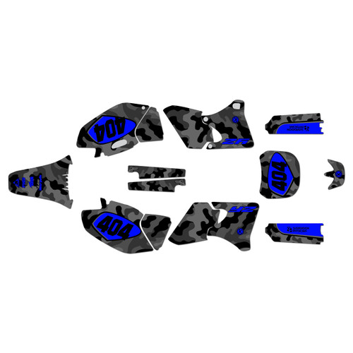 yamaha yz400f graphics kit 1998-2002 invasion series blue-shift