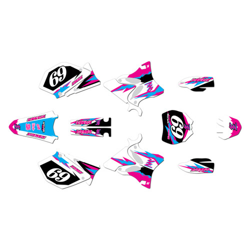 yamaha yz250 graphics kit 2006-2007 vintage series magenta
