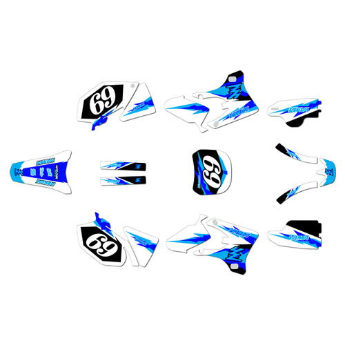 yamaha yz450f graphics kit 2003-2005 vintage series blue