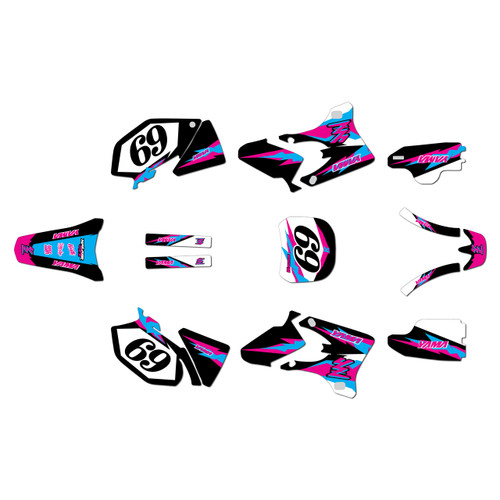 yamaha yz250f graphics kit 2003-2005 vintage series magenta-shift